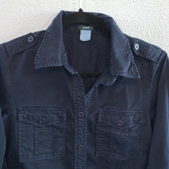 J.Crew Navy khaki Military Trench Dress - Picture 7 of 7